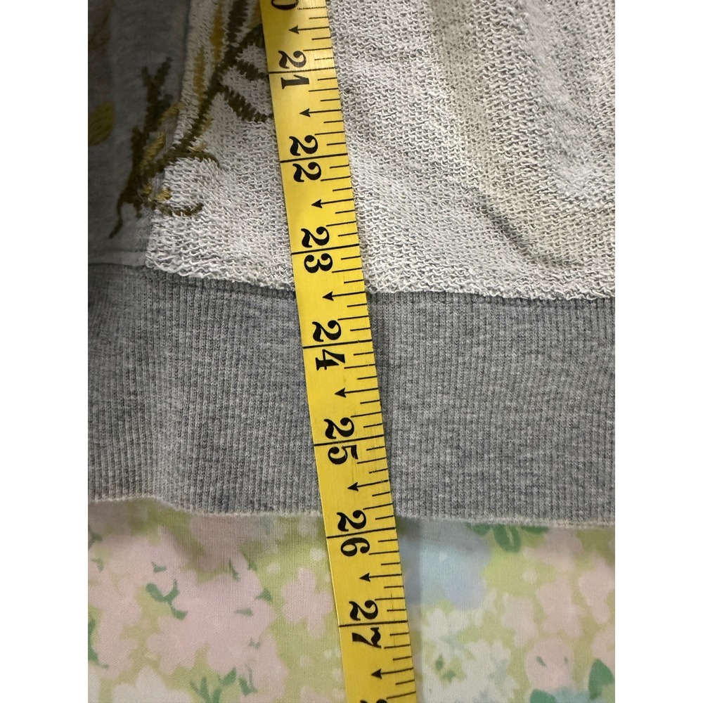 Johnny Was | Catalina French Terry Sweatshirt XL Grey Floral Embroidery J18823-5 - Picture 9 of 10